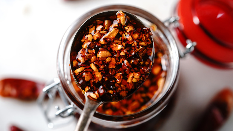 A jar of chili crisp