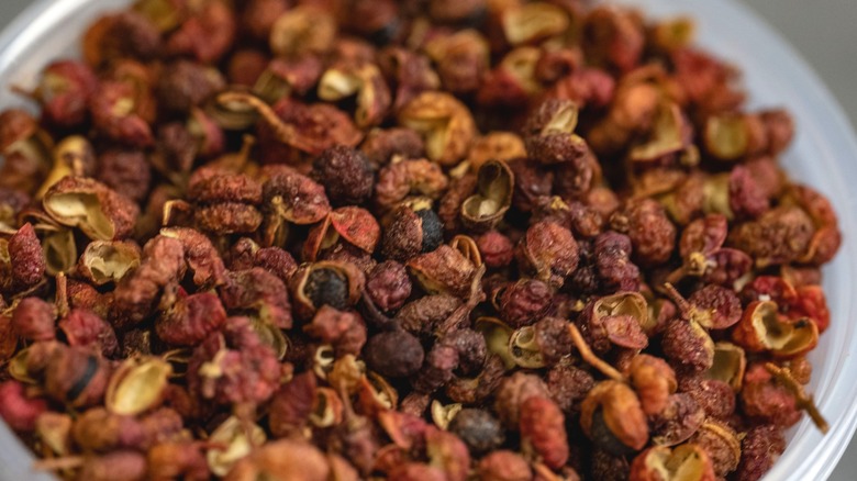 A bowl of Sichuan peppers