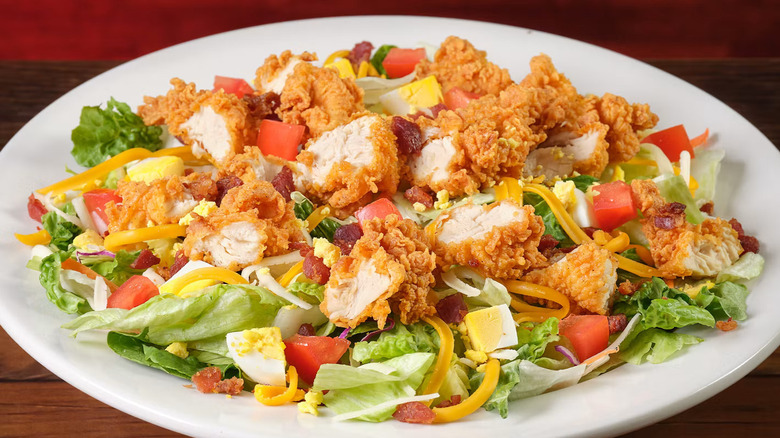 Chicken Critter Salad in a white ceramic bowl