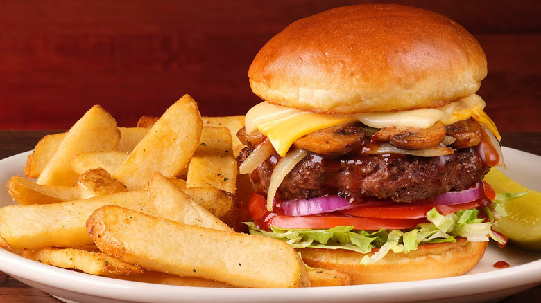 The Smokehouse Burger with a side of steak fries