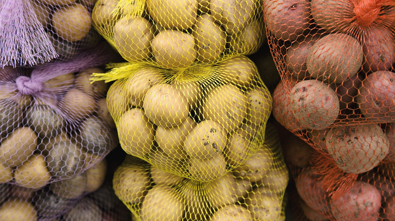 three varieties of potatoes