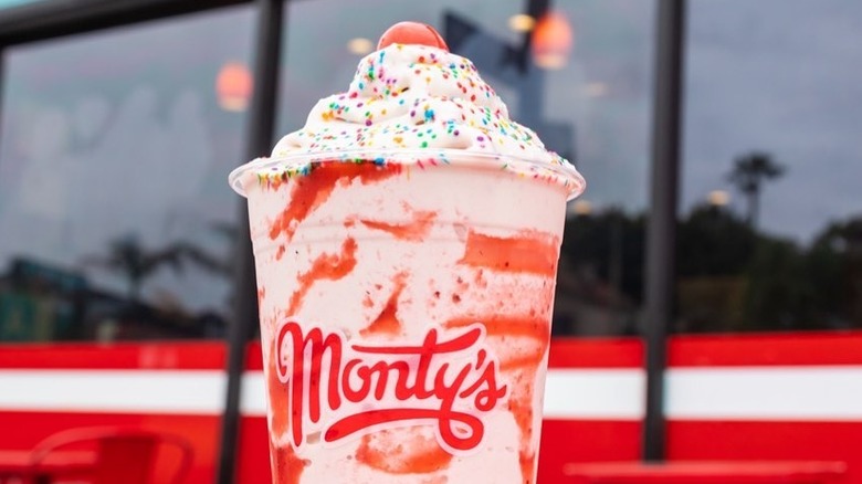  Strawberry milkshake from Monty's