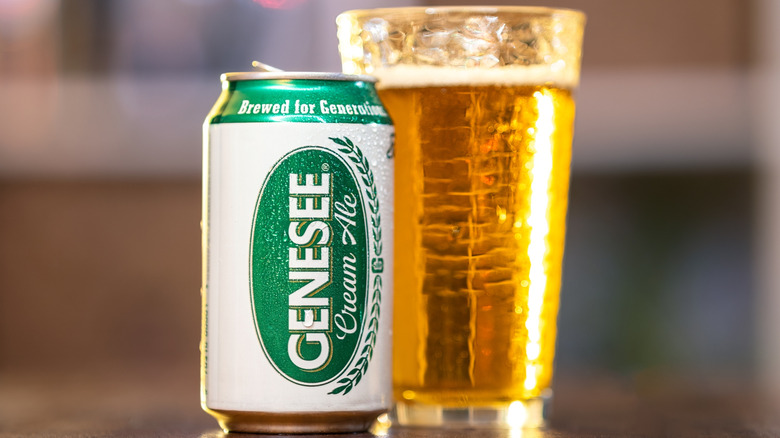 Can and pint glass of Genesee Cream Ale