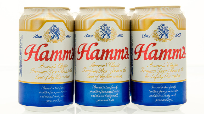 Cans of Hamm's beer