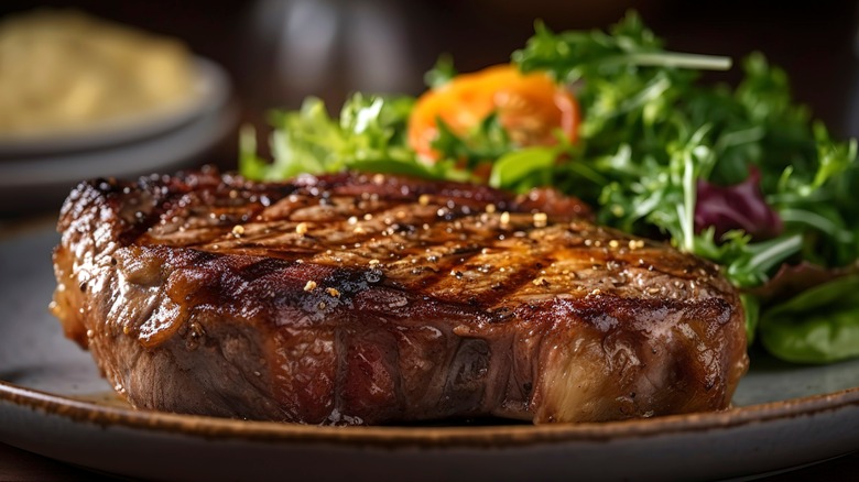 grilled steak on plate