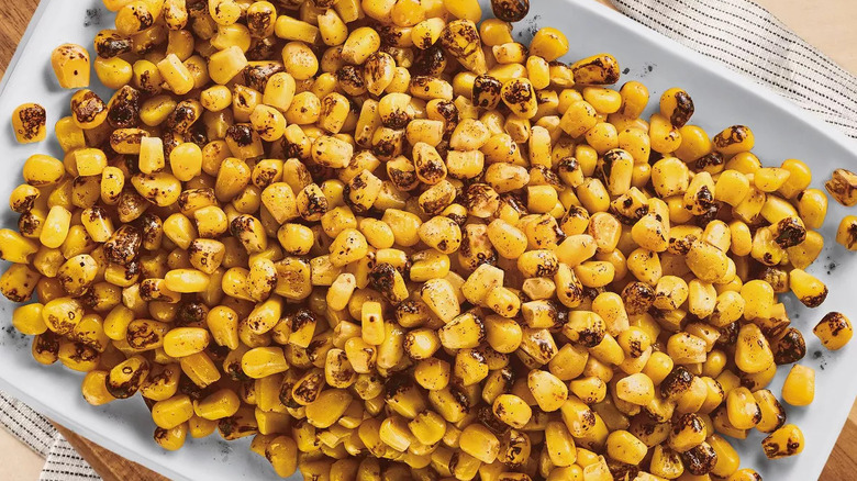 Fire-roasted corn kernels, cooked from frozen
