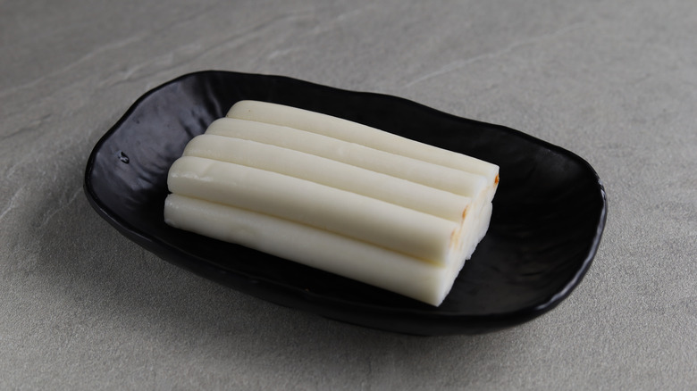 Block of raw frozen tteokbokki