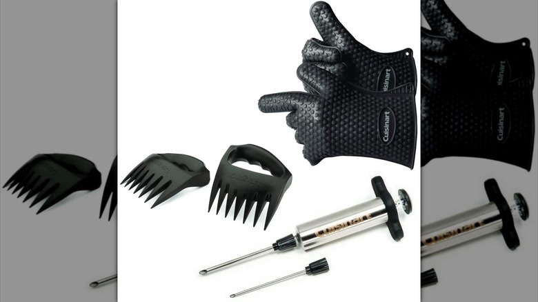 A Cuisinart 4-Piece BBQ Pit Kit against a white background.
