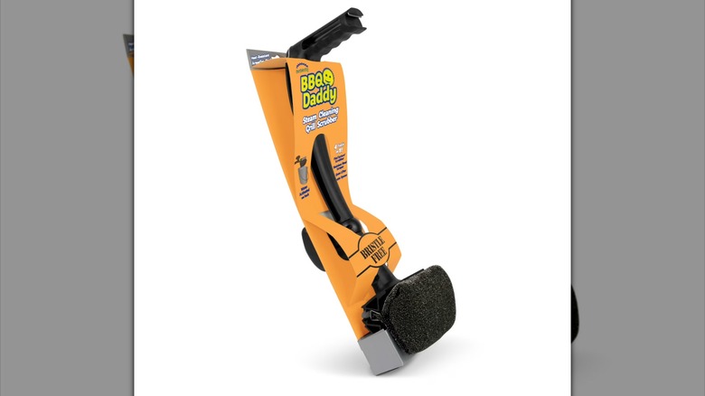 A BBQ Daddy grill-cleaning tool against a white background.
