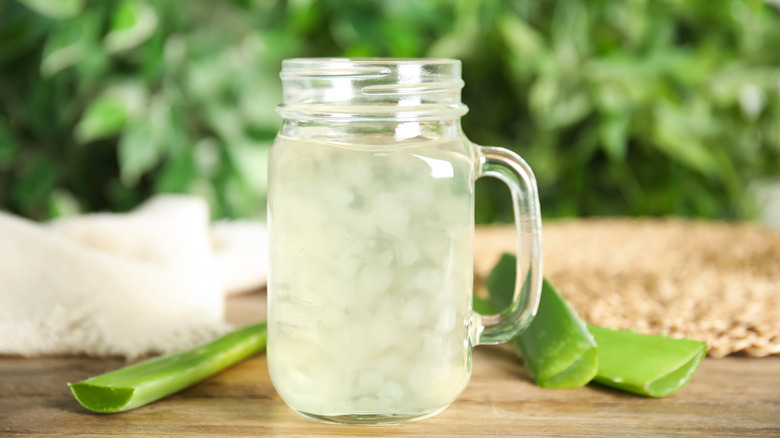 glass of aloe vera juice