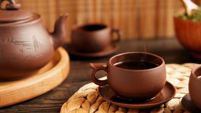 teapot and cup of tea