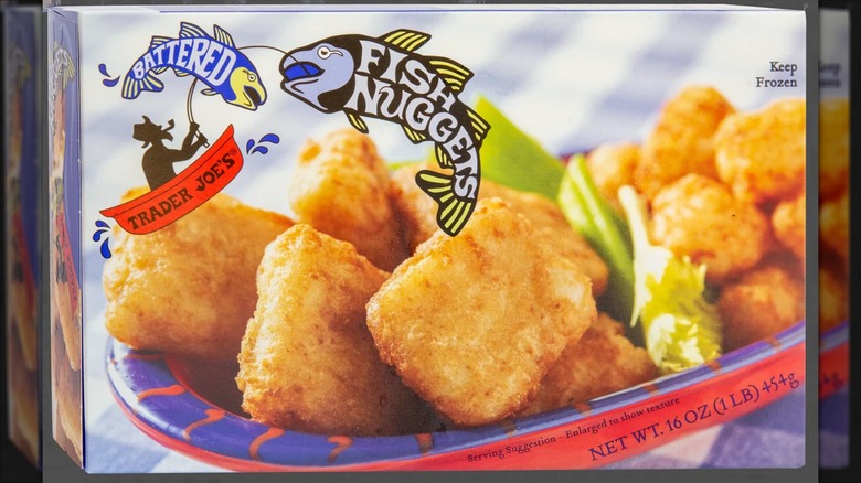 A box of Trader Joe's Battered Fish Nuggets