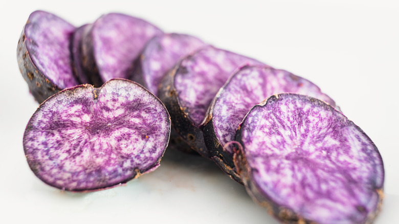 sliced Shetland black potato