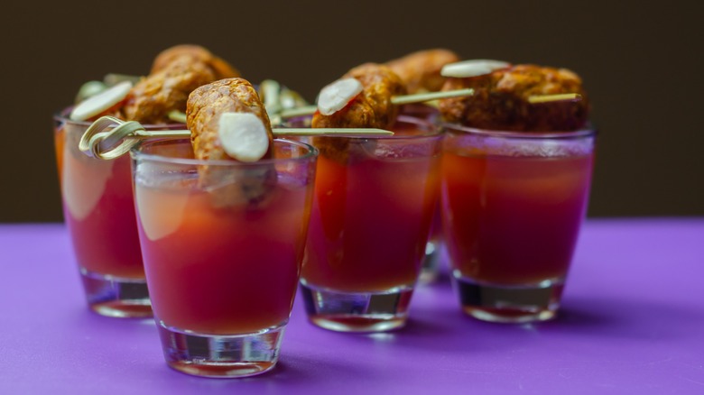 Bloody mary with sausage
