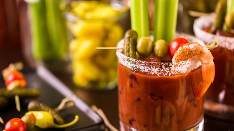 Bloody Mary with shrimp