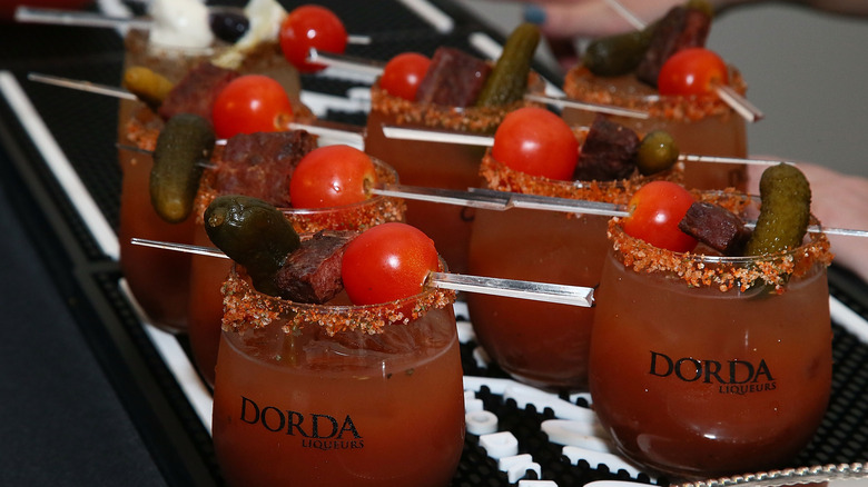 Bloody mary with a kebab