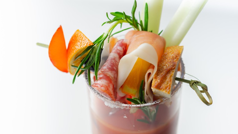 Bloody mary with a ham