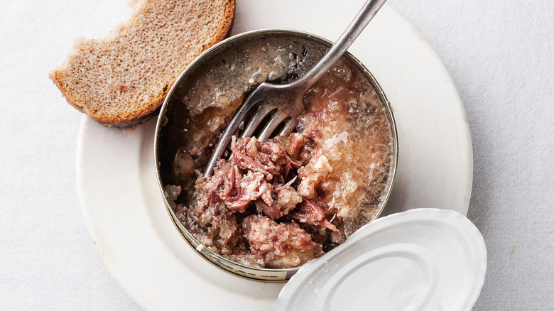 Open can of beef stew