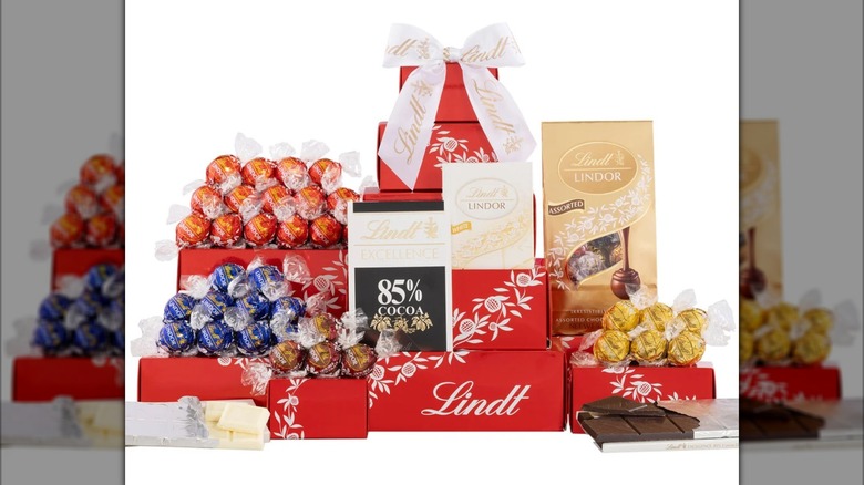 A Lindt Chocolate Golden Tower