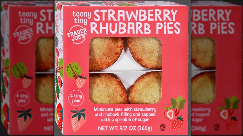A box of Trader Joe's Teeny Tiny Strawberry Rhubarb Pies.