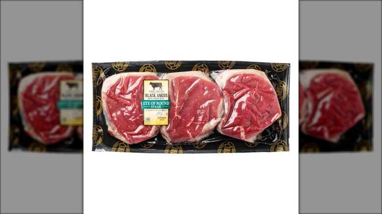A three-pack of USDA Choice Black Angus Eye of Round Steak.