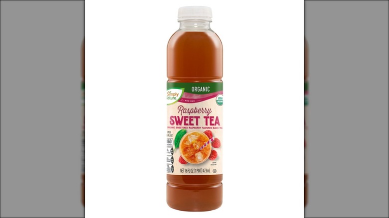 A bottle of Simply Nature Organic Raspberry Sweet Tea.