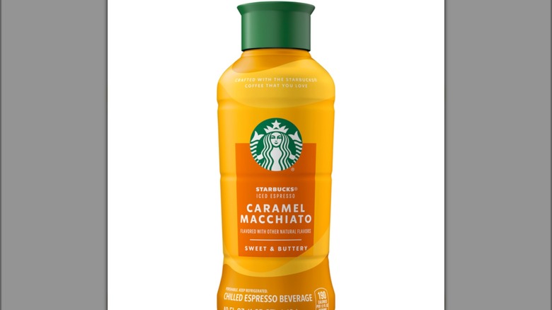 A bottle of Starbucks Caramel Macchiato Iced Espresso
