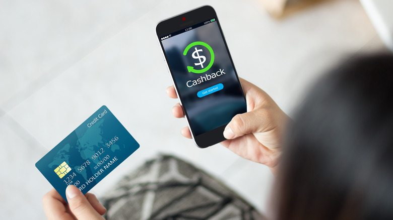 Woman with cashback app