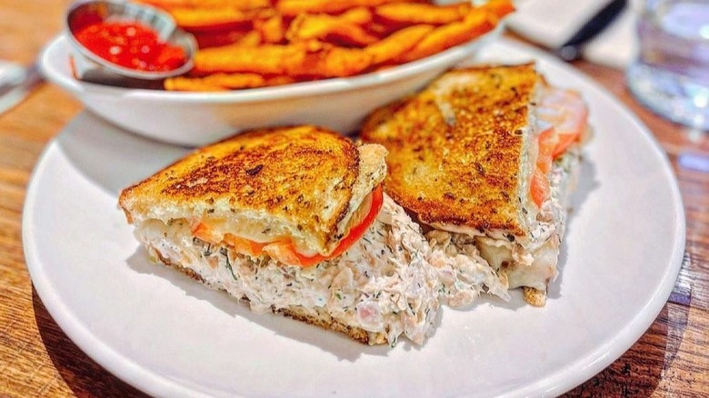 Toasted tuna salad sandwich