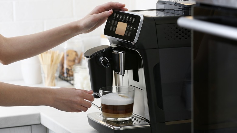 espresso made in coffee machine