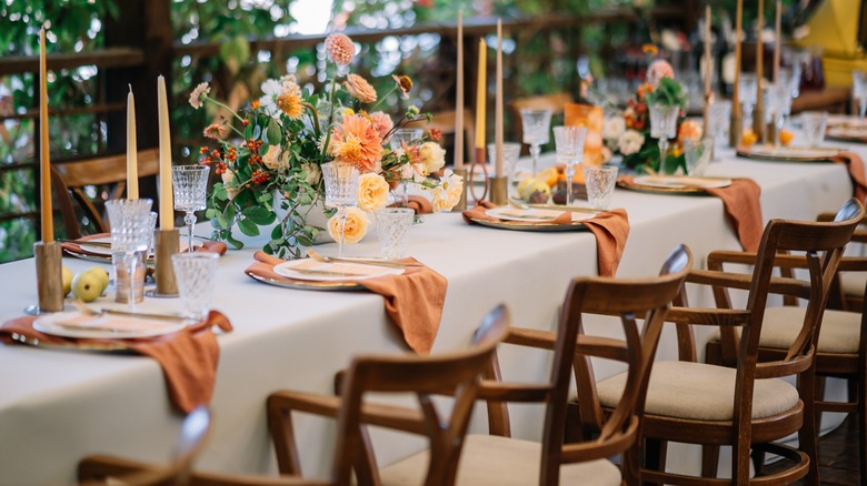 table set for dinner party
