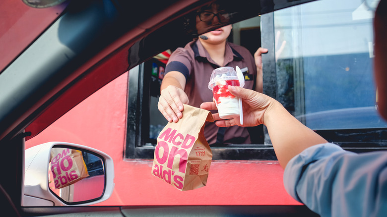 Customer at McDonald's drive-thru