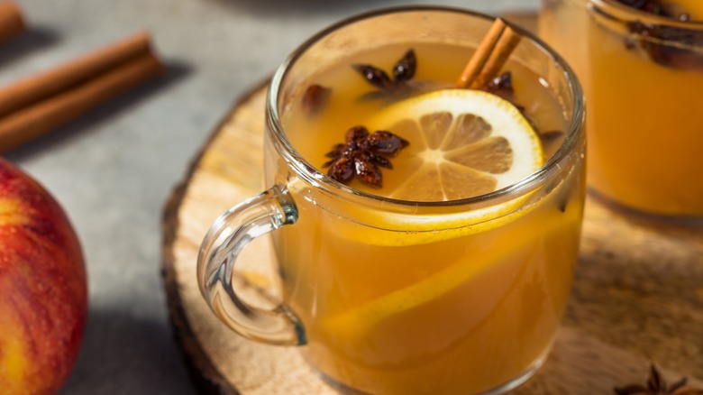 glass of mulled cider