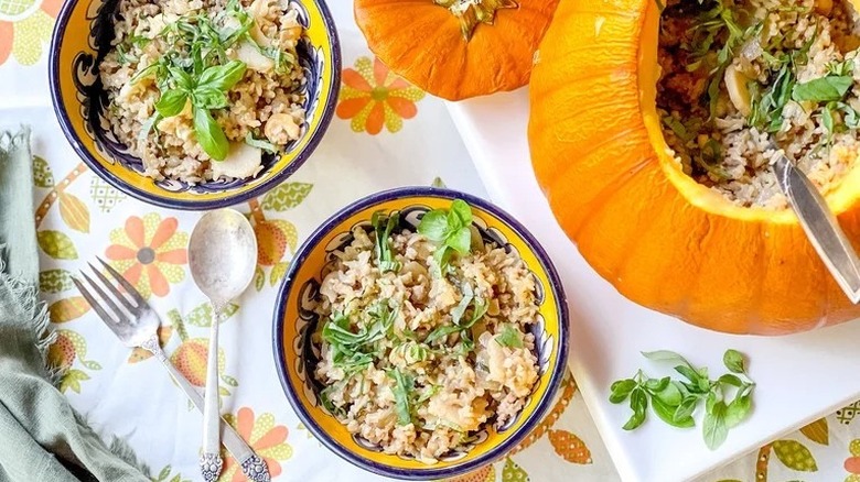 stuffed pumpkin with aromatic rice