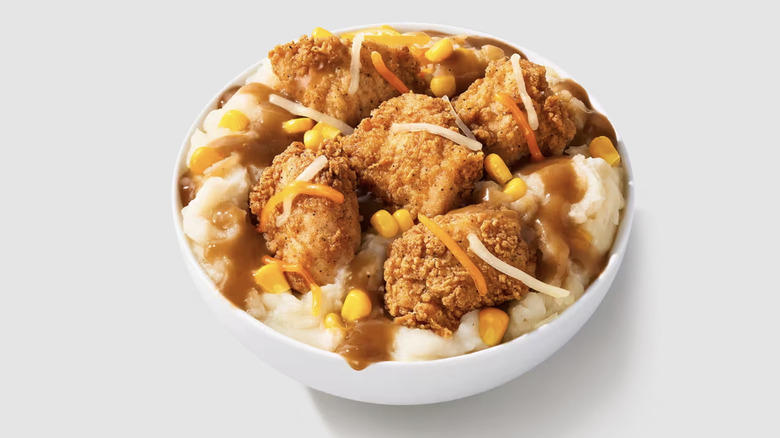 A KFC Famous Bowl against a white background