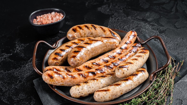 bratwurst in a pan