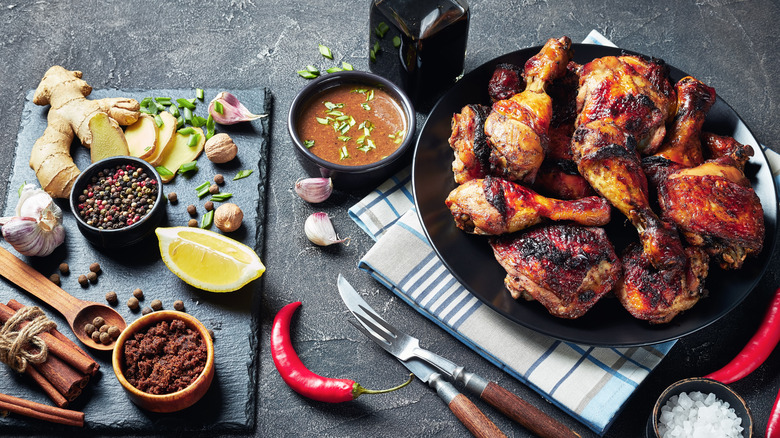 jerk chicken with ingredients