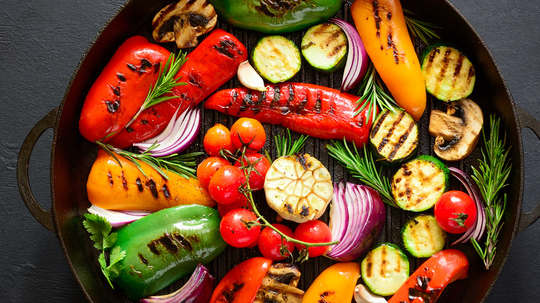 Mediterranean vegetables in a pan