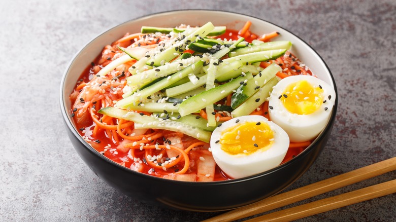 Korean noodle dish bibim guksu