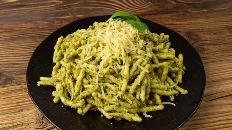 gemelli with pesto