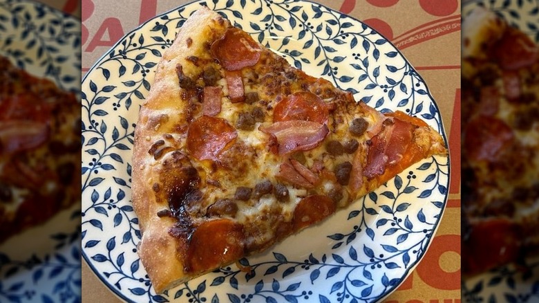 Slice of BBQ Meat pizza from Costco Australia's food court.