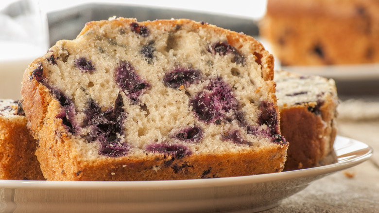 pictured slice of berry cake