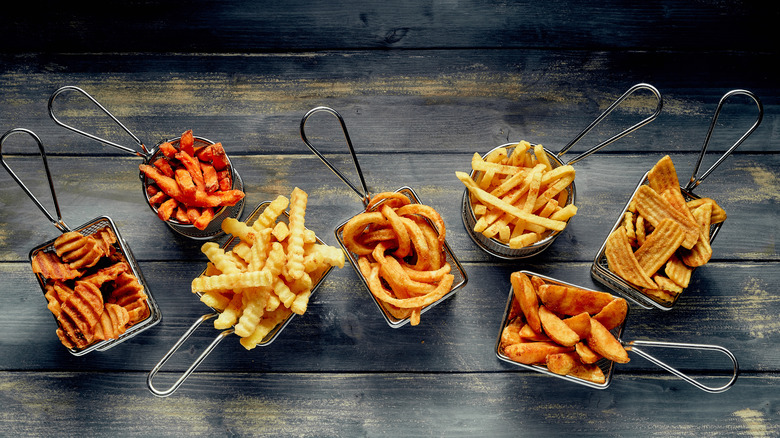 Various types of fries 