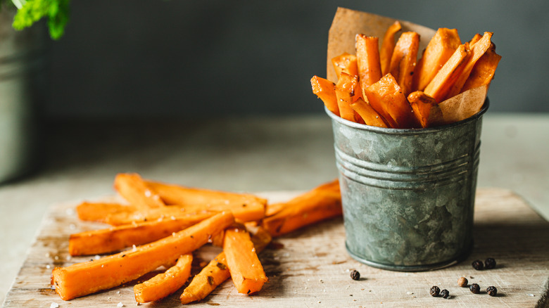 Pail of sweet potato fries
