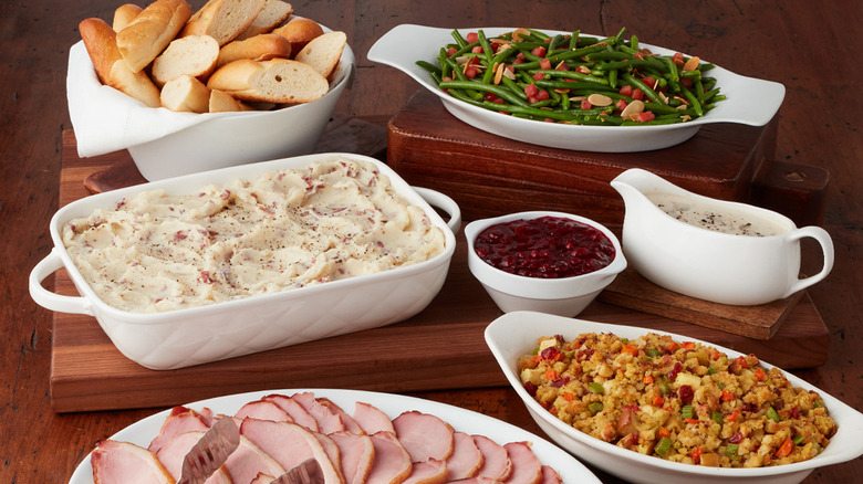 La Madeleine's selections for take home Thanksgiving