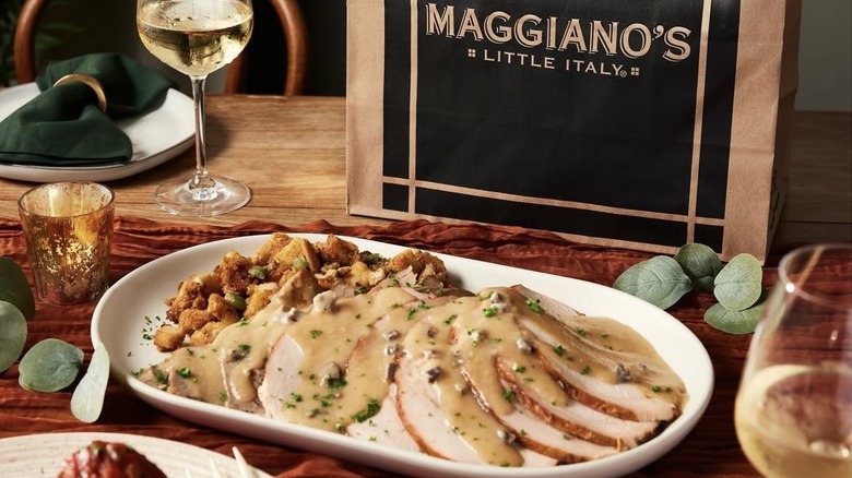 a Maggiano's Little Italy Thanksgiving meal