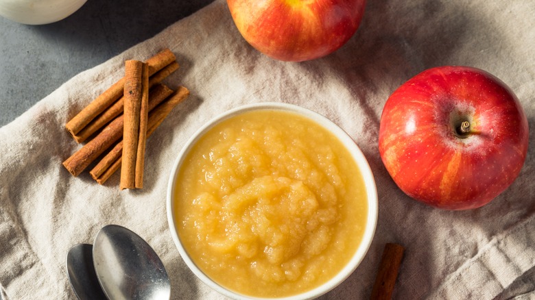homemade applesauce in bowl