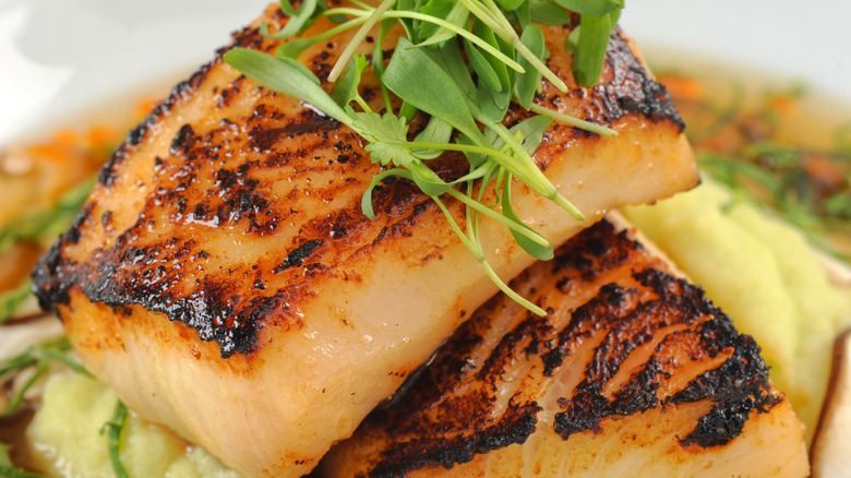 Stacked Chilean sea bass