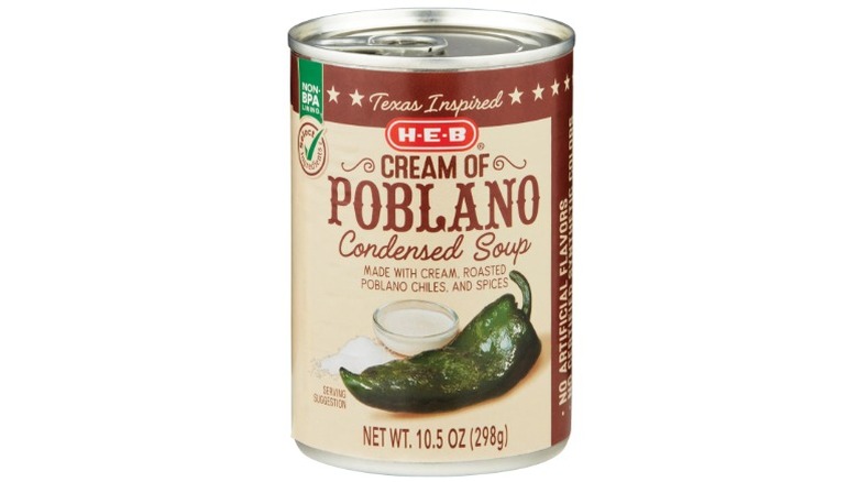 H‑E‑B Cream of Poblano Condensed Soup.