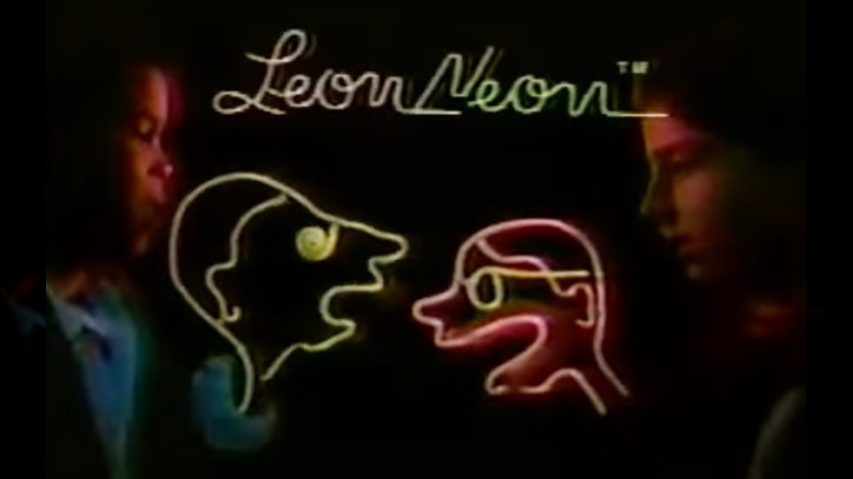 Two kids playing with Leon Neon